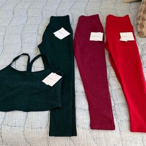Beyond Yoga Leggings Set - Green, Pink, Red